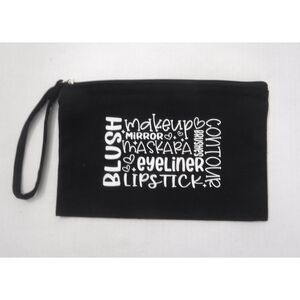 Black canvas makeup bag / toiletry bag